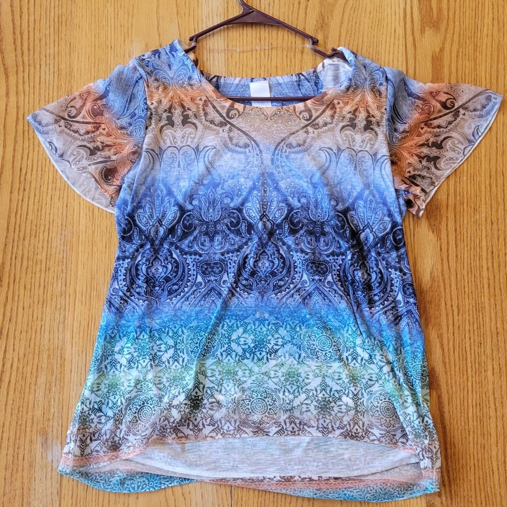 Time and Tru S/CH (4-6) beautifully patterned multicolored shirt